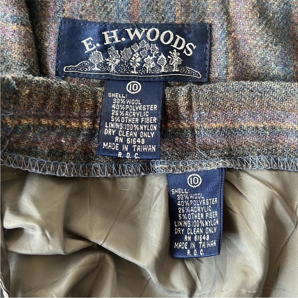 E.H. Woods Vintage Wool Blend Striped Blazer & Midi Skirt Suit Set Size 10 - Picture 8 of 15